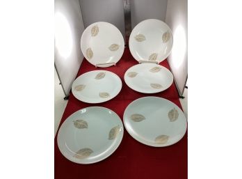 Set Of 6 Vintage Jean Luce Gold Leaf Salad Plates Made In Germany Good Overall Condition