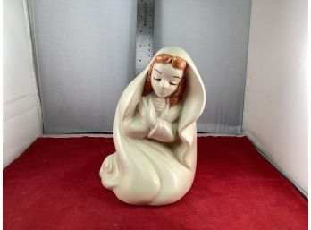 Vintage Hull Pottery Madonna Mother Mary Kneeling Planter #25 Good Overall Condition