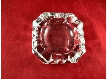 Signed Vintage Crystal Ashtray Heavy See Pictures