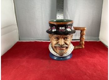 Vintage S. Orvis Hand Painted Toby Beer Stein Man With Goatee Made In Italy Good Overall Condition