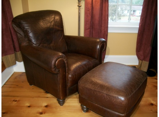 Incredible Leather Club Chair & Ottoman ($3,850 Retail)