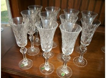 Set Of 11 Waterford ARAGLIN Champagne Flutes