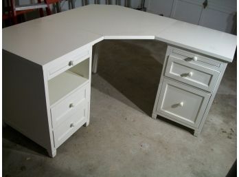 Painted White 'Country' Corner Desk - Very Functional