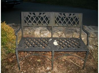 Elegant Victorian Style Cast Metal Garden Bench