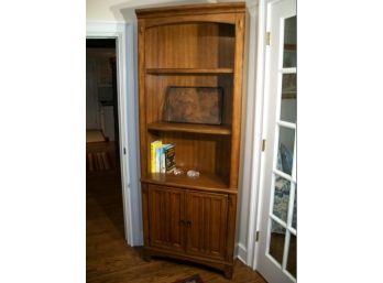Handsome Tall Oak Bookcase W/ Two Doors - Great Condition