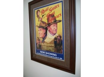 'Real Guns Of Reel Heros'  Movie Poster Signed By Charlton Heston - Authentic Signature