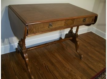 Very Pretty 'Alexander Julian Collection'  Inlaid/Banded Desk With Drop Leaf Sides