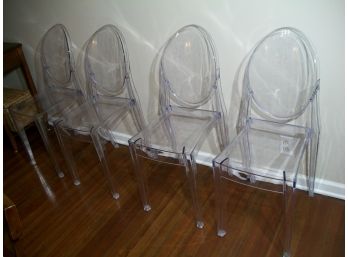 Four Stunning Lucite/Ghost Armless Chairs - WOW!