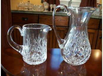 Two Large Waterford Crystal  Pitchers - (One Bar Pitcher - One Water Pitcher) No Damage