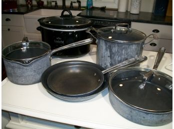 Emeril Aluminum Cookware - Pots & Pans  W/ Rival Crock Pot