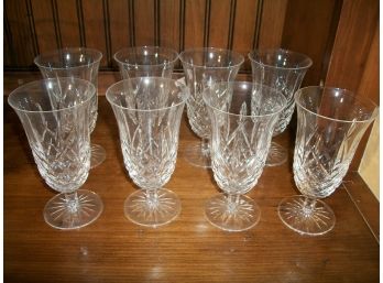 Set Of Eight ARAGLIN Waterford Footed Iced Tea Or Parfait Glasses