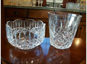 Fantastic Lot Of 2 Waterford Crystal Large Bowl &  Ice Bucket