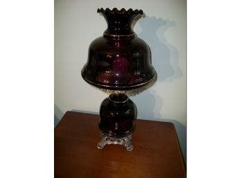 Nice Looking Amethyst / Purple 'Gone With The Wind' Lamp
