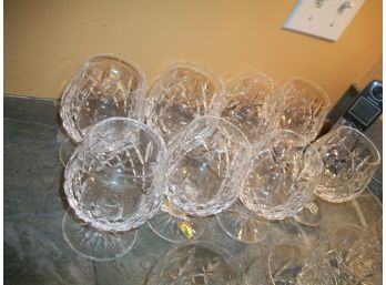 Set Of Eight Waterford Crystal ARAGLIN Brandy Snifter Glasses