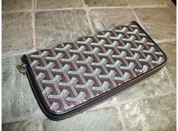 Very Nice Goyard STYLE Wallet Black / Gray - Like New Condition