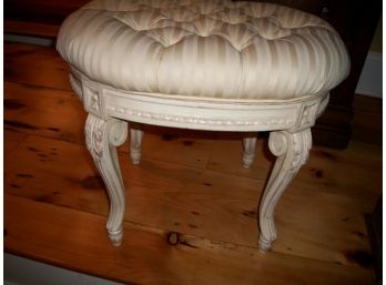 Beautiful French Style Cream Colored Tufted Bench/Foot Stool