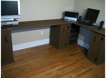 Large L Shaped 'Country Cupboard' Style Desk W/Return