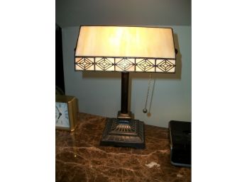 'Tiffany Style' Leaded Glass Desk Lamp - Nice Quality