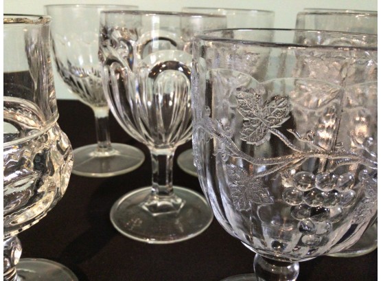 15 Water Goblets Eclectic Mix Of Patterns