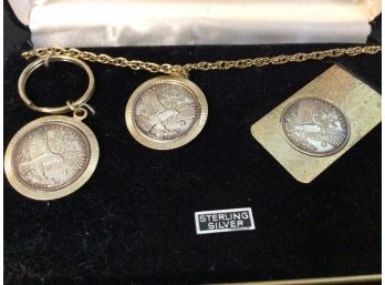 Three Piece Sterling Silver Jewelry Set In Presentation Box