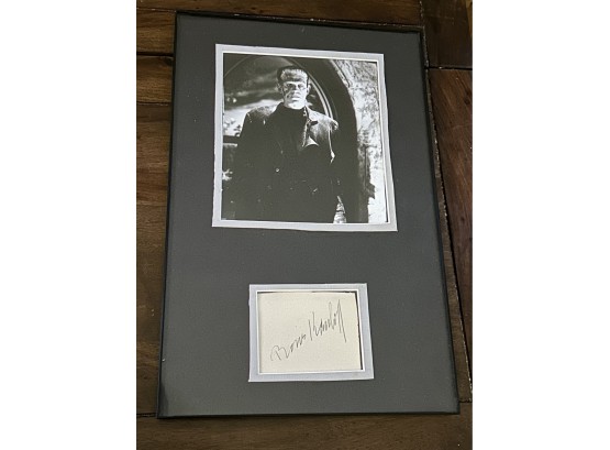 Signed Boris Karloff Original Frankenstein Autograph & Portrait Matted To 11' X 17' Frame