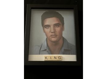 Original Scrabble Art- Elvis Presley 'King' In 8' X 10' Shadow Box