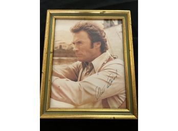 Signed Clint Eastwood Autograph 8' X 10' In Antique Frame