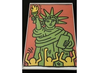 Keith Haring Statue Of Liberty Reproduction In Glass Format Frame 11' X 17' (4 Of 4)