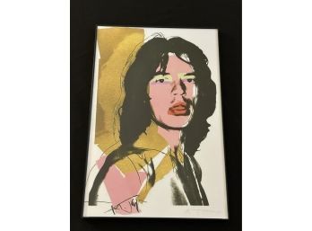 Mick Jagger Andy Warhol Reproduction In Glass Format Frame 11' X 17'