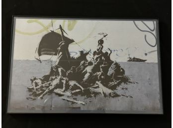 Banksy Raft Of The Medusa Photograph In Glass Format Frame 11' X 17'