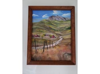 Original Oil Painting By David Lee Berk, 'The Long And Winding Road', 11' X 14' In Old  Wooden Frame