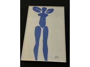 Matisse Blue Series Reproduction In Glass Format Frame 11' X 17' (1 Of 4)