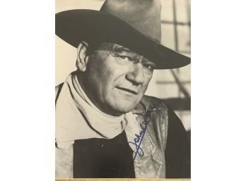 Signed John Wayne Autograph 8' X 10' In Antique Frame