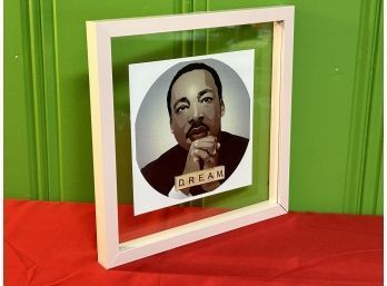 Original Scrabble Art- Martin Luther King Jr 'Dream' In 11'x 11' Rose Shadow Box Frame