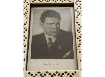 Signed Max Schmeling Autograph 3' X 5' In West Elm Frame
