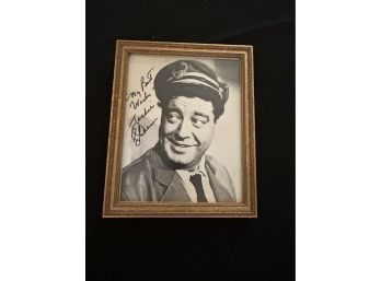 Signed Jackie Gleason Autograph 8' X 10' In Antique Frame