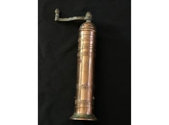 Collectible Antique Gourmet Greek Spice Coffee Pepper Mill - Brass & Copper