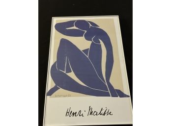Matisse Blue Series Reproduction In Glass Format Frame 11' X 17' (3 Of 4)
