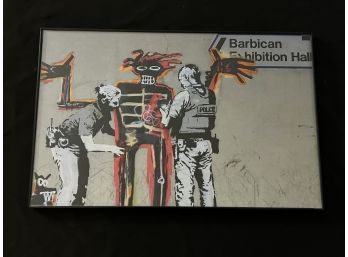 Banksy X Basquiat Reproduction In Glass Format Frame 11' X 17'