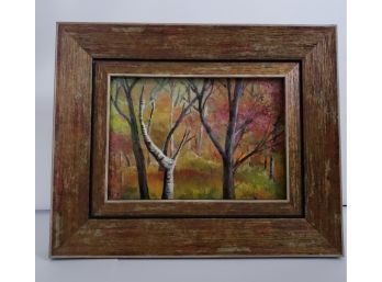 Original Oil Painting By David Lee Berk, 'Autumn Splendor' Original 5 X 7 Oil Painting In 8.5' X 10.5' Table
