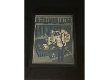 Amazing 1936 Art Deco Cover Of Fortune Magazine Framed In 11' X 14' Black Frame