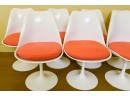 Set Of Seven Eero Saarinen (1910-1961) And Knoll International Fiberglass Tulip Chairs With Cushions