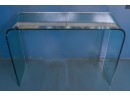Glass Heavy Weight Waterfall Console Table (1 Of 2)