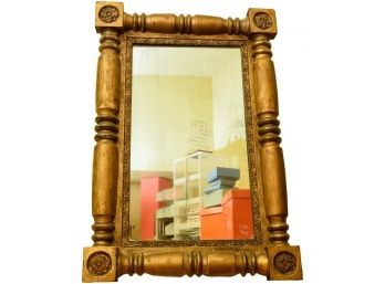 Gilt Wood Sheraton Style Wall Mirror