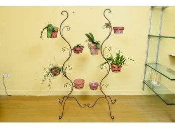 Pair Of Metal Balcony Plant Stands