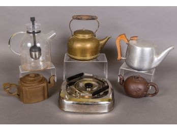 Collection Of Six Vintage Tea Pots - GBN, Picquot Ware, Mariage Freres And More