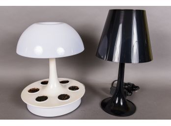 Sage Green Life Ambienta Table Lamp By Daniel Pouzet And Black Plastic Table Lamp