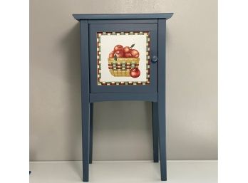 A Charming Painted Side Table With An Apple Motif