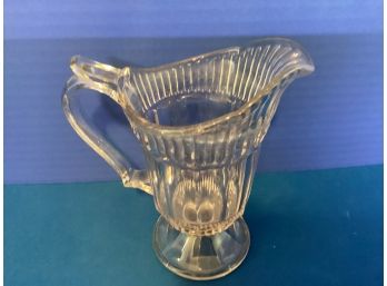 Antique Early American Pressed Glass Footed Paneled Creamer (6 3/8 Inches Tall)