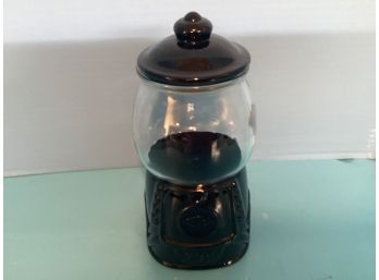 Black And White Glass Gum Ball Machine Canister